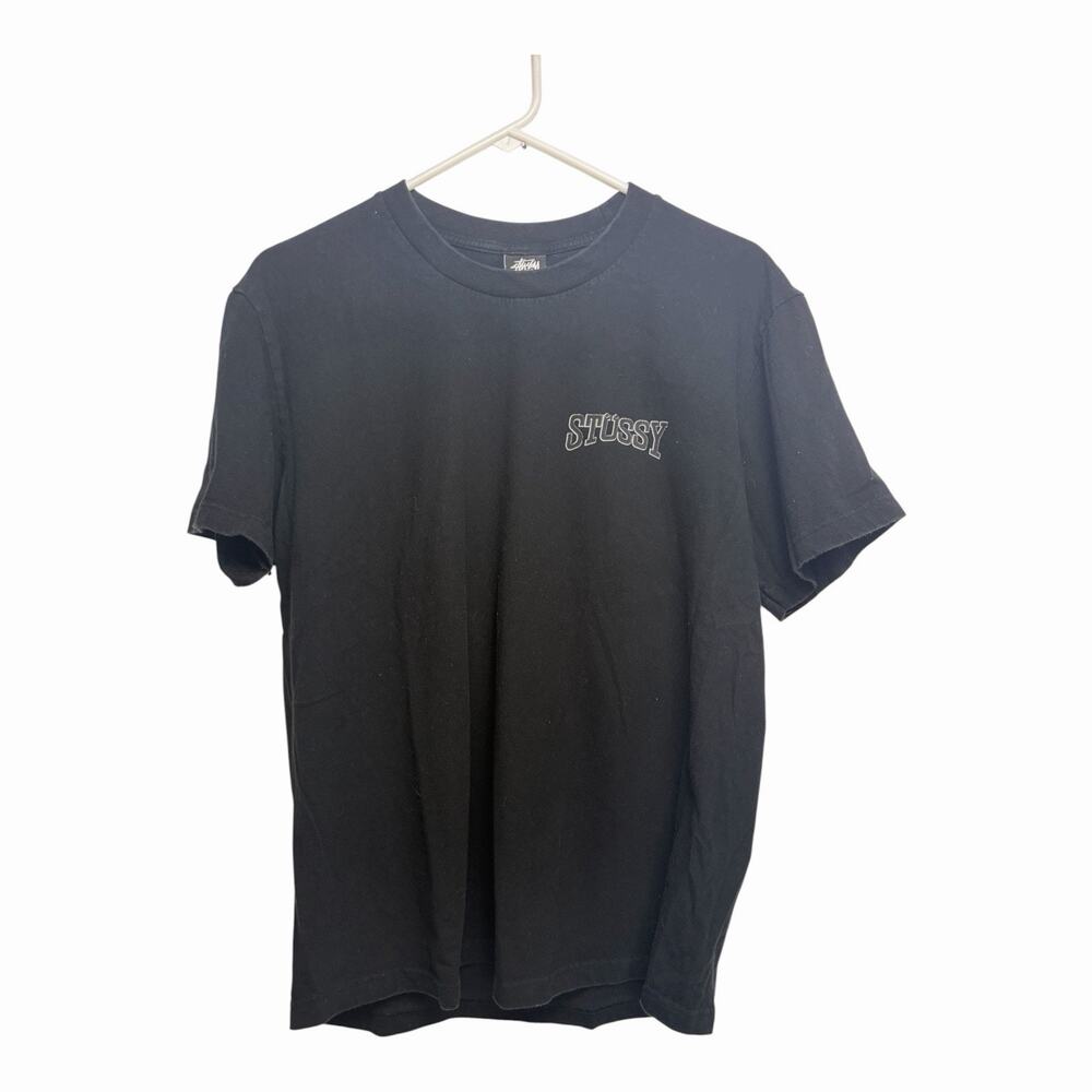 Stussy Mens Medium Black Built Tough Since 1980 Tire Graphic T Shirt